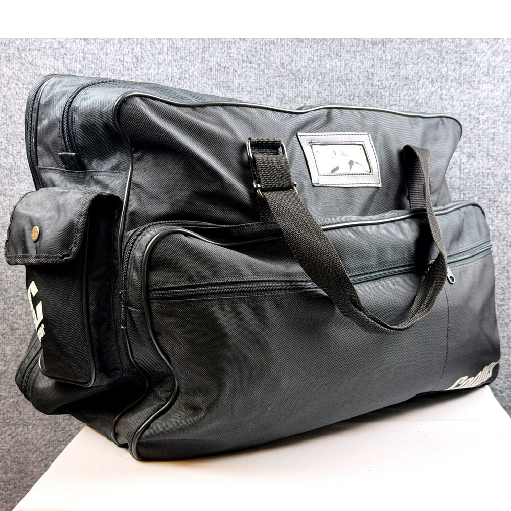 Vintage Cooper Hockey Equipment Bag Black Nylon Multi Pocket Travel Gear Duffel